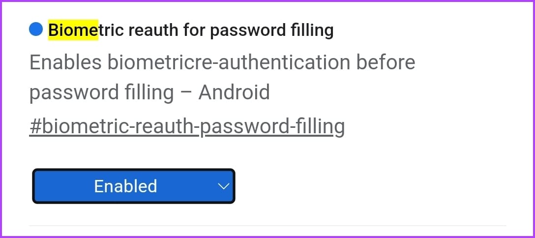 Chrome Biometeric Reauth for Password Filling