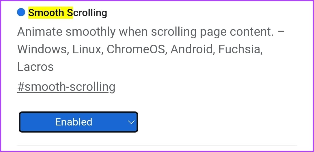 Chrome Enable Smooth Scrolling