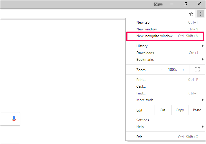 Chrome Incognito Mode Missing 16