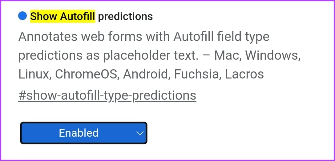 Chrome Show Autofill Predictions