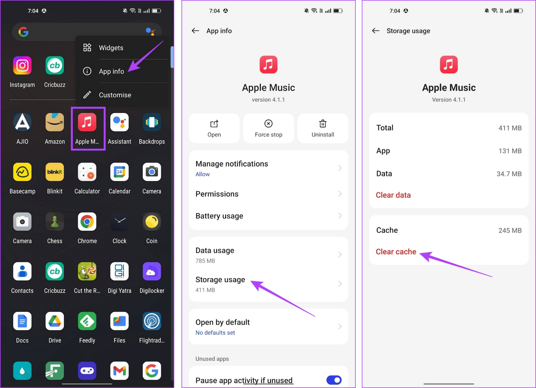 Clear Cache Apple Music