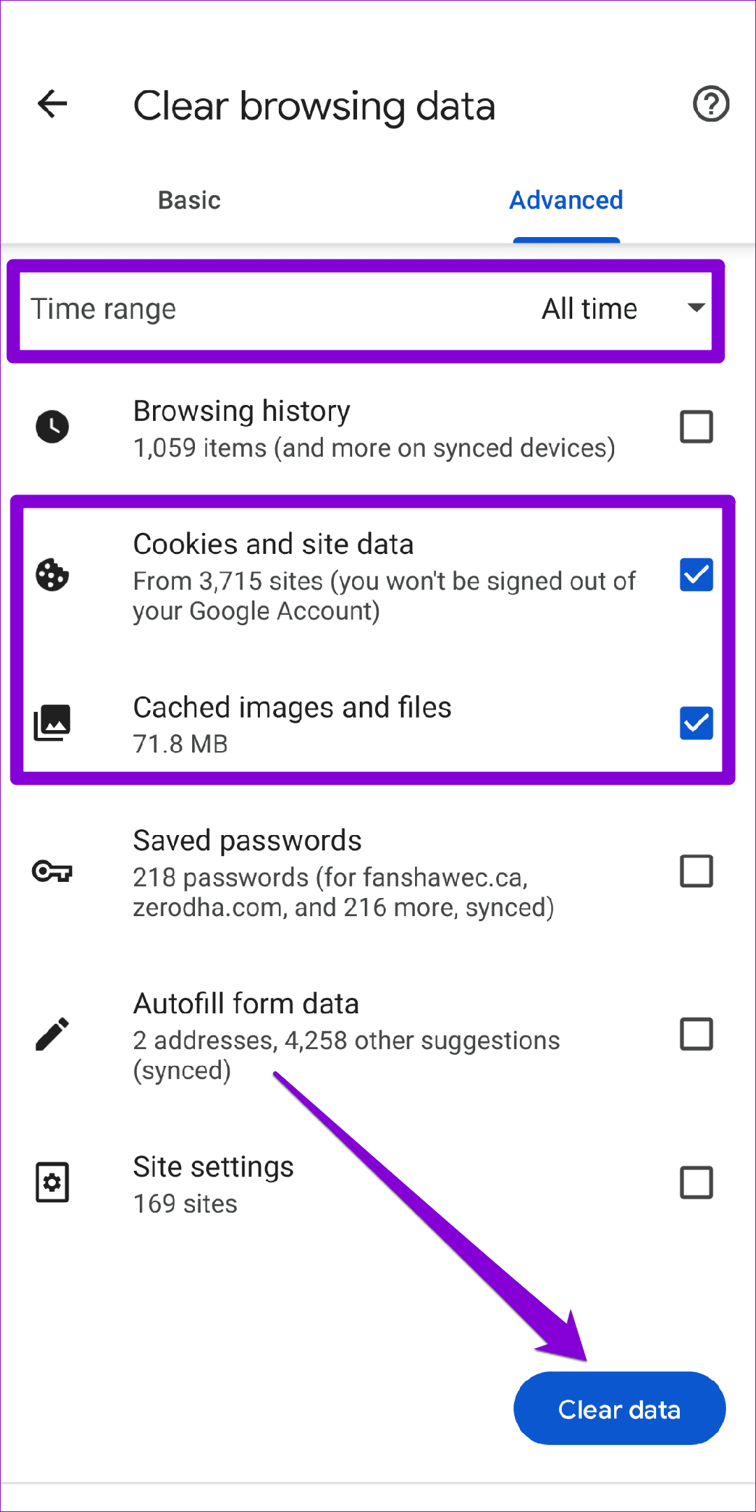 Clear Chrome Cache and Cookies Mobile