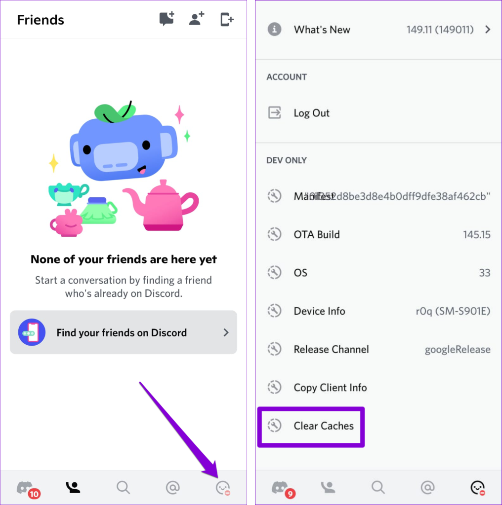 Clear Discord App Cache on Mobile
