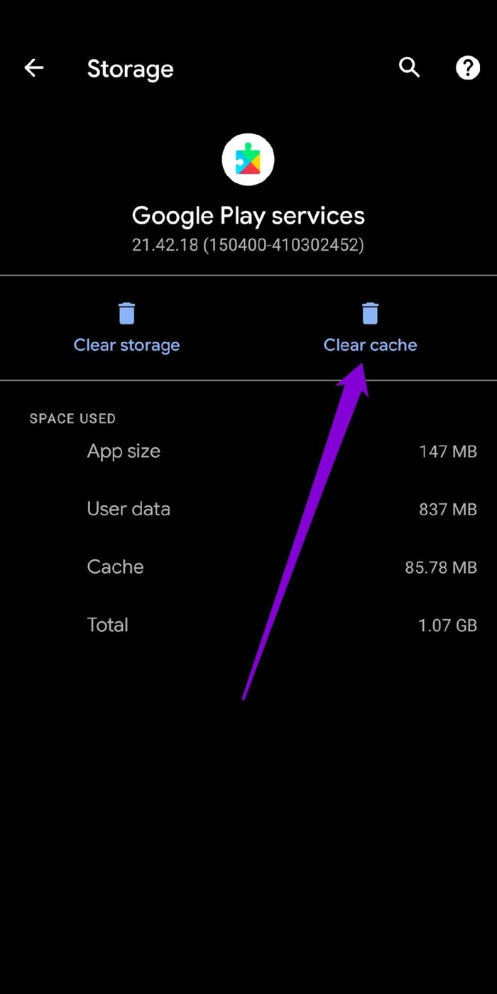 Clear Google Play Services Cache