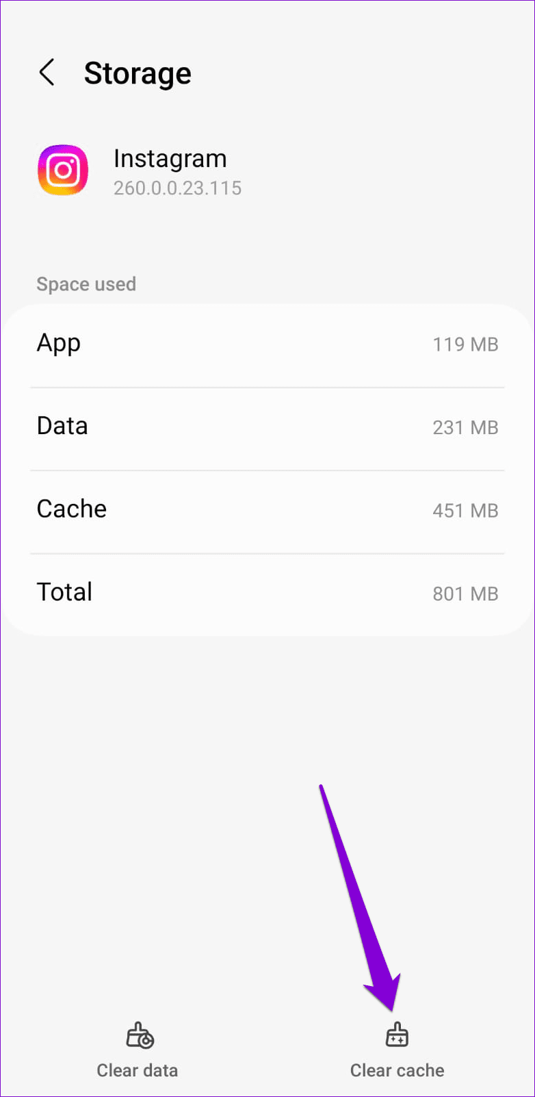 Clear Instagram App Cache on Android