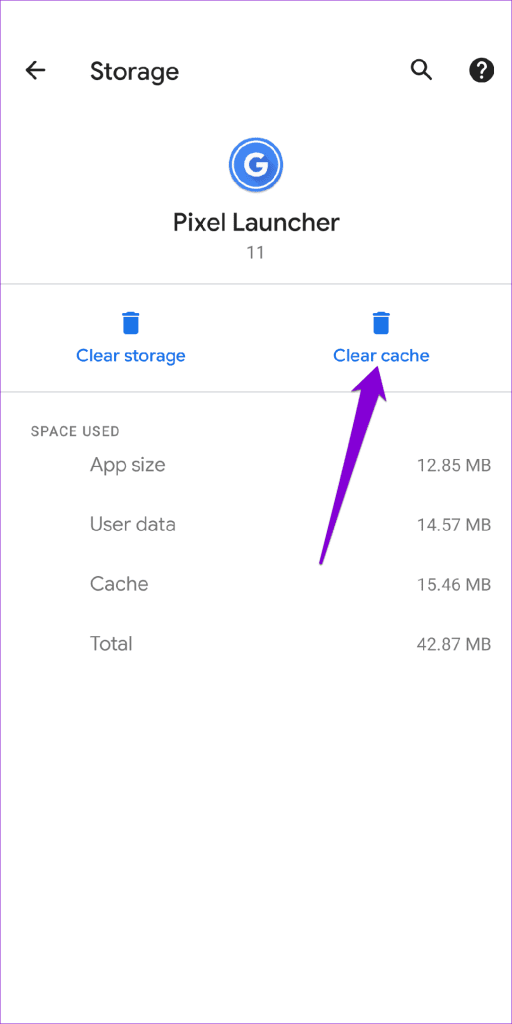 Clear Pixel Launcher Cache Phone