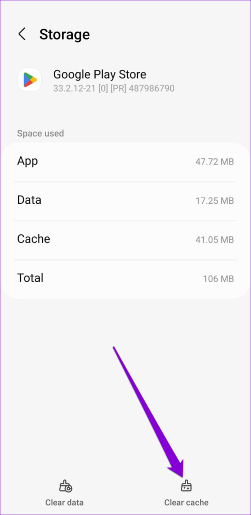 Clear Play Store Cache