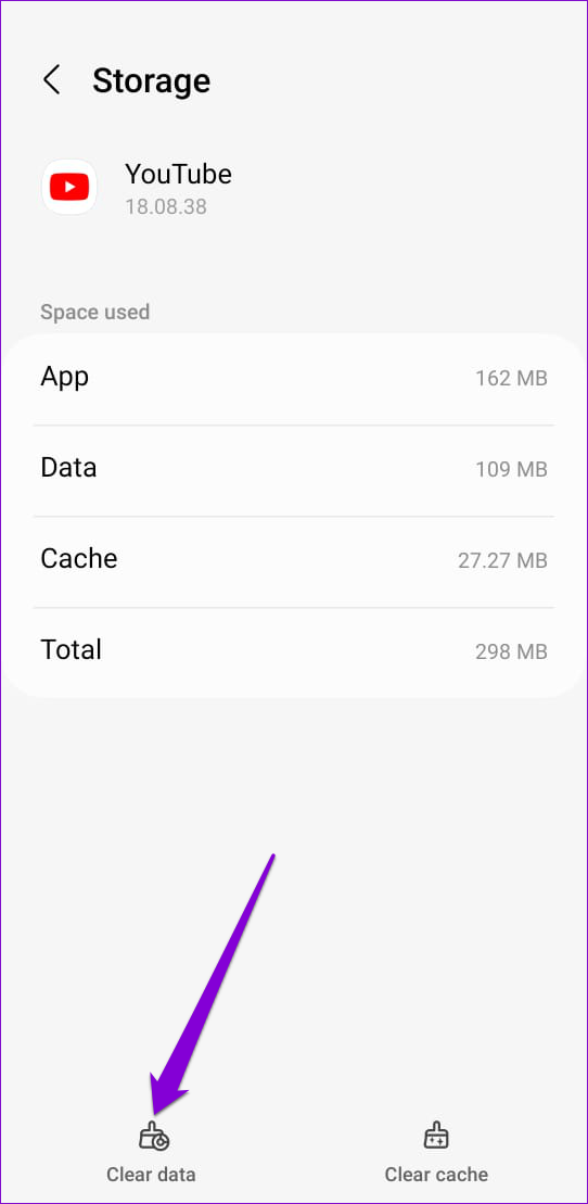 Clear YouTube App Data on Android