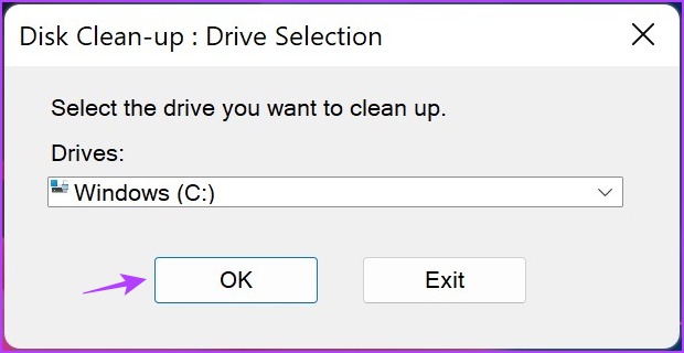 Click OK for C drive