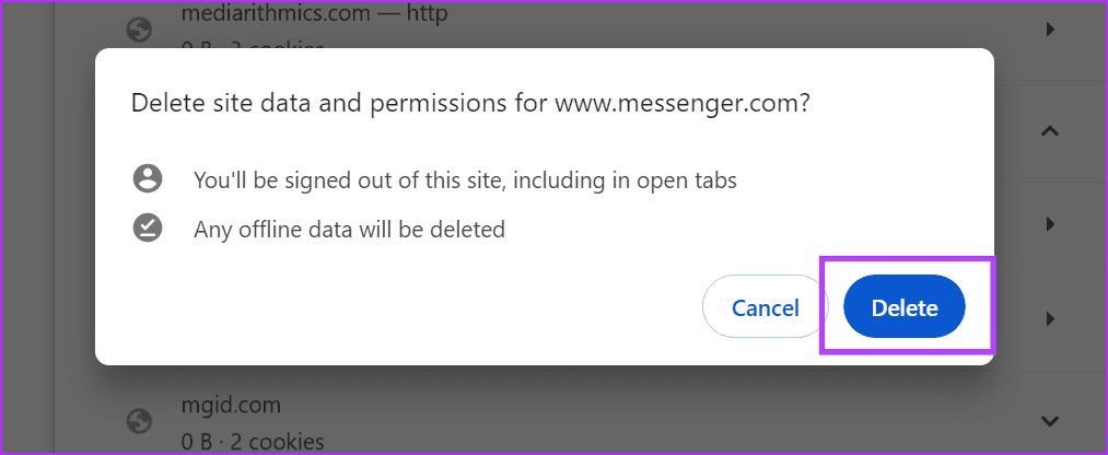 Click on Delete Chrome