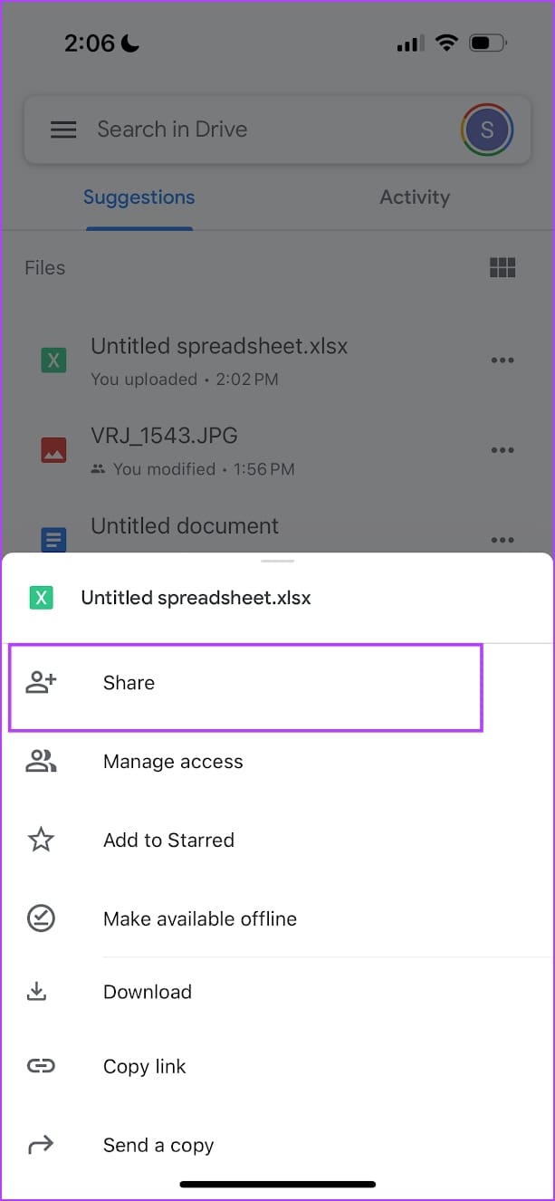 Click on Share 2 - 4