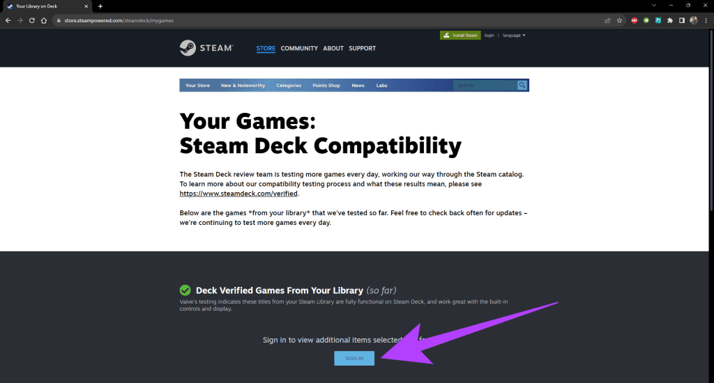 Click on Sign In. Now log in using your Steam account credentials