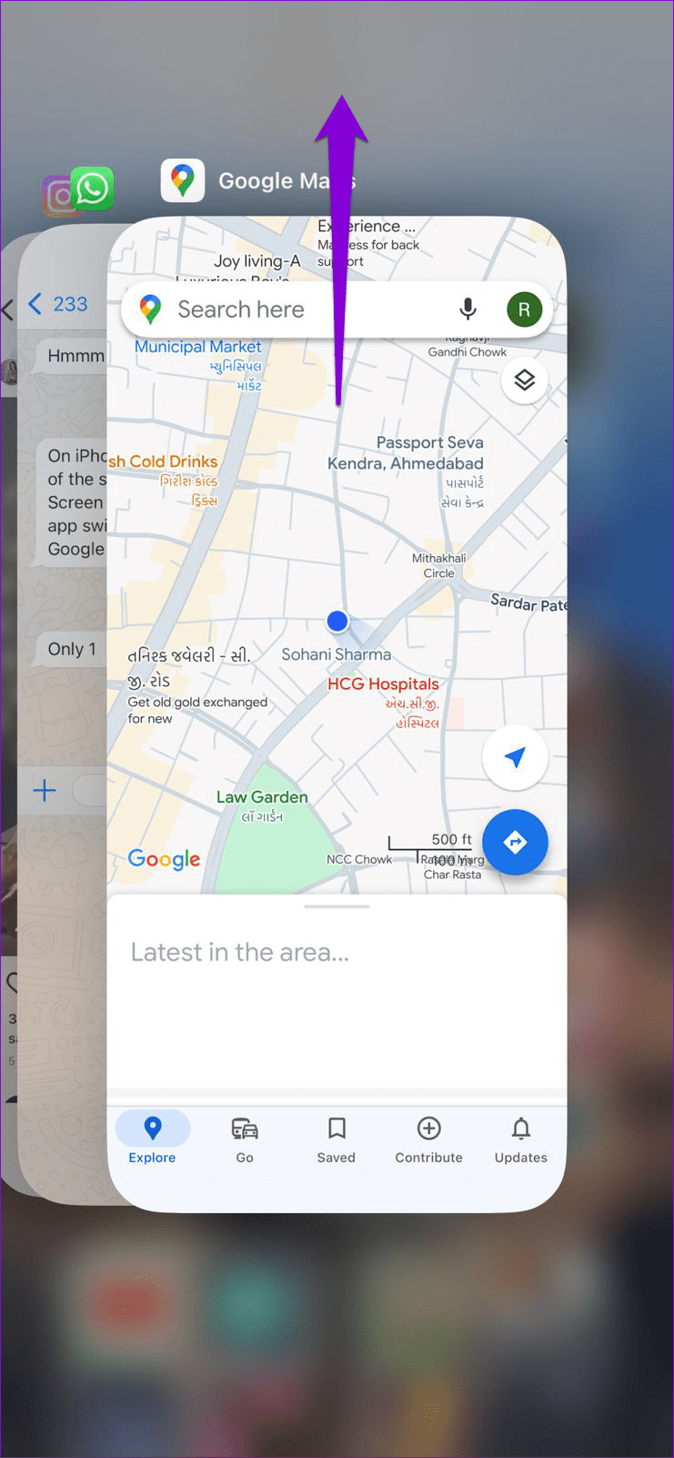 Close Google Maps on iPhone
