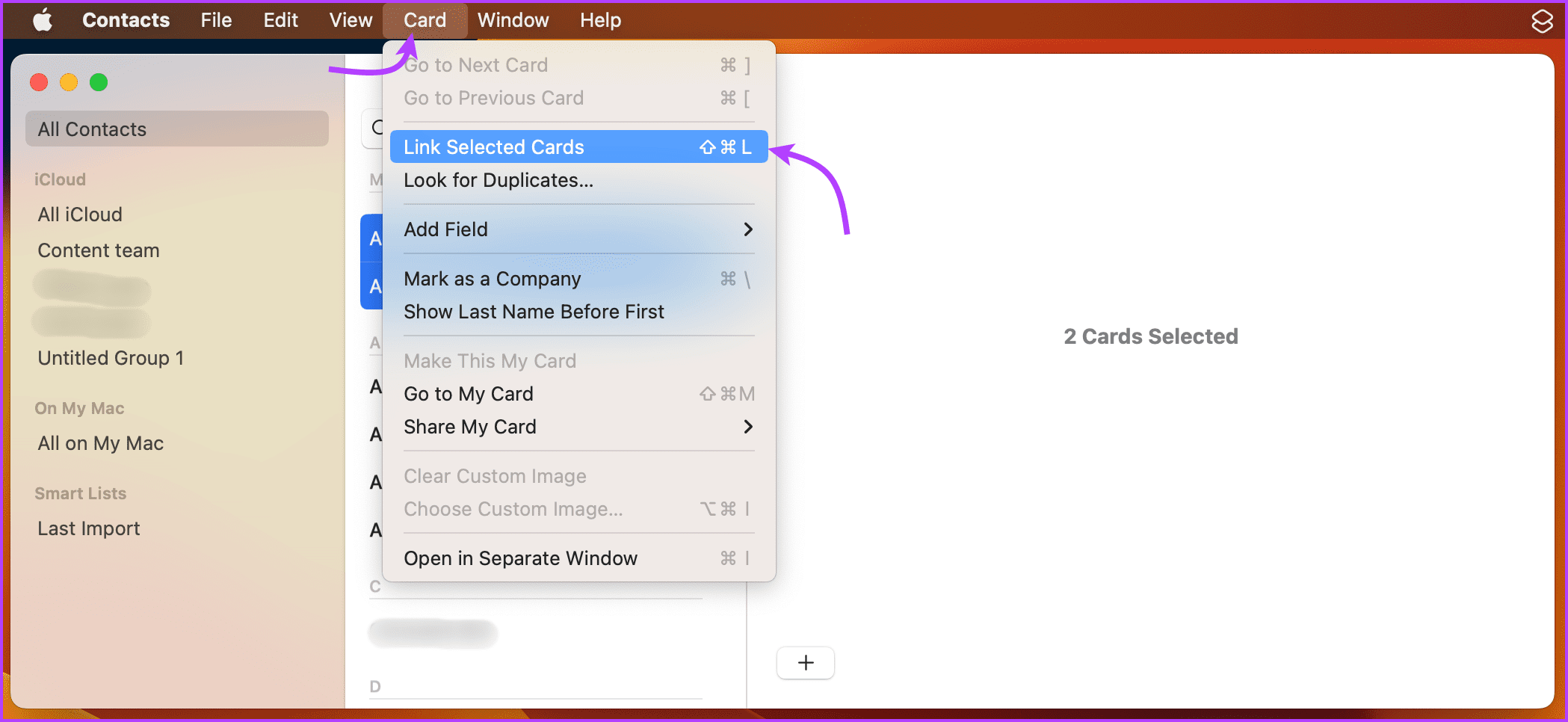 Combine Duplicate Contacts on Mac