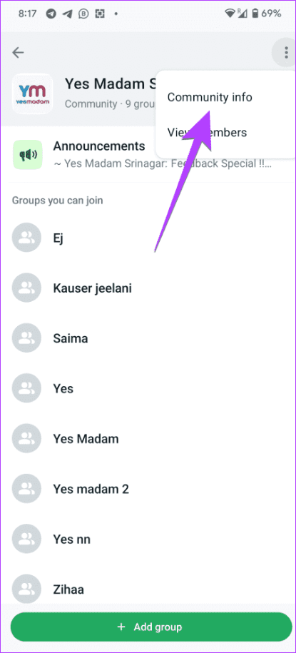 Community info option 2