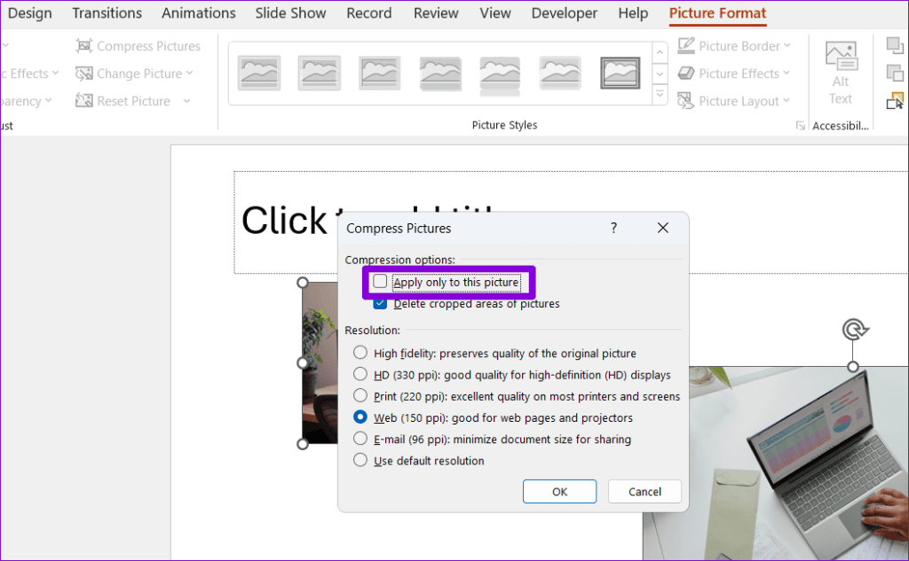 Compress All Pictures in PowerPoint Document At Once