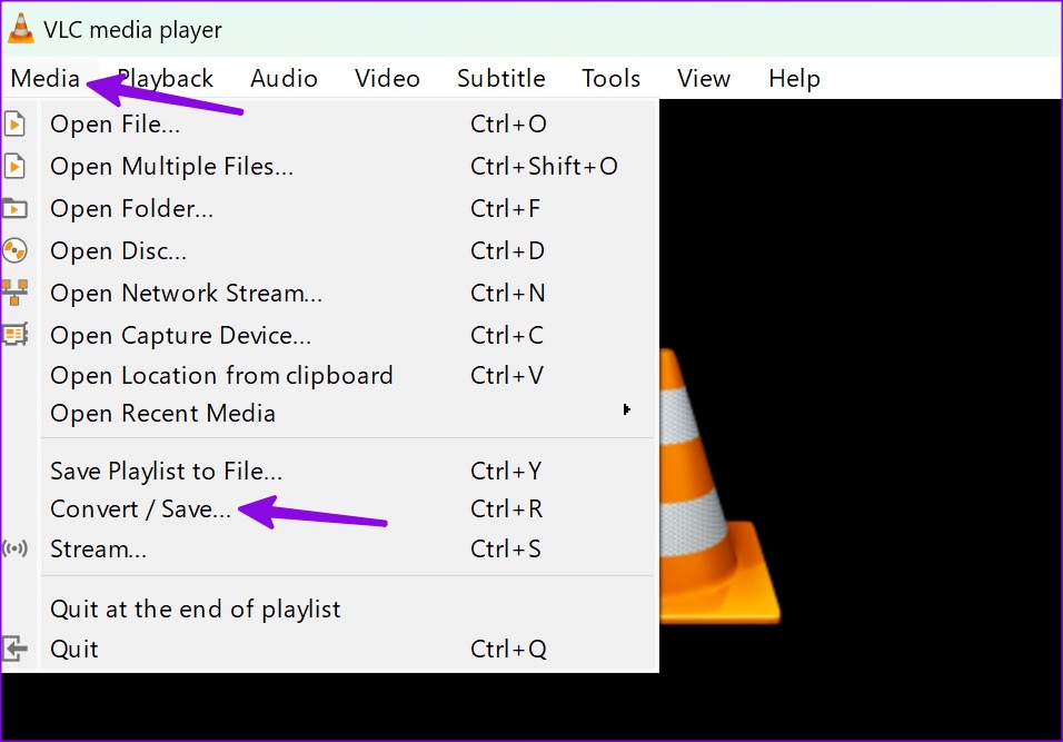 convert a file in VLC for Windows