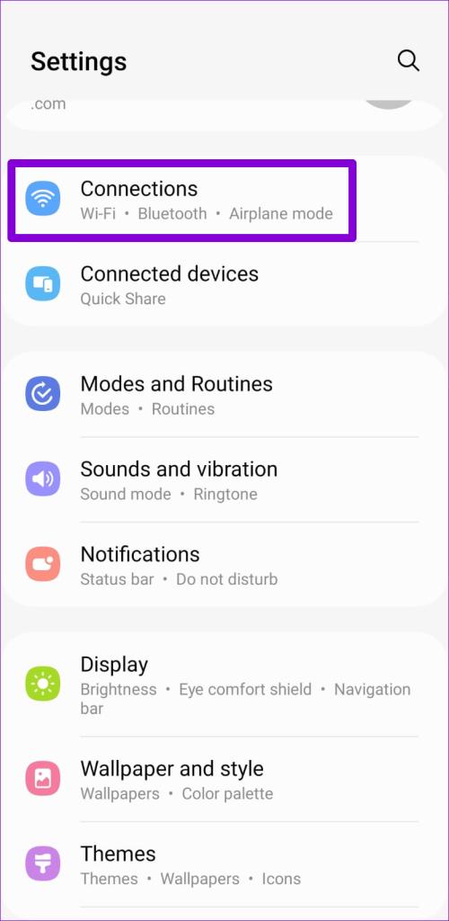 Connections on Android