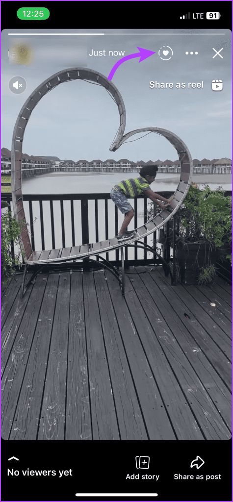 Tap the heart icon (Highlight icon)