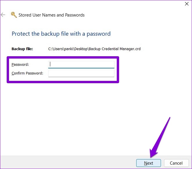 Create Password for Credential File