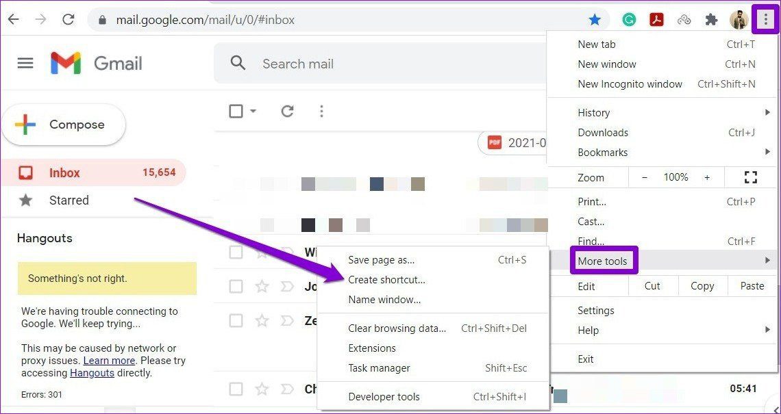 Create Shortcut for Gmail