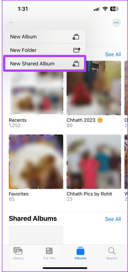 Create a Shared Album on iPhone 1