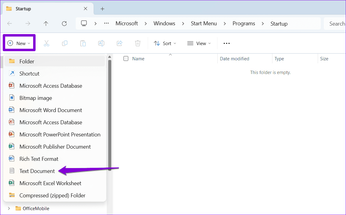 Create a Text Document on Windows