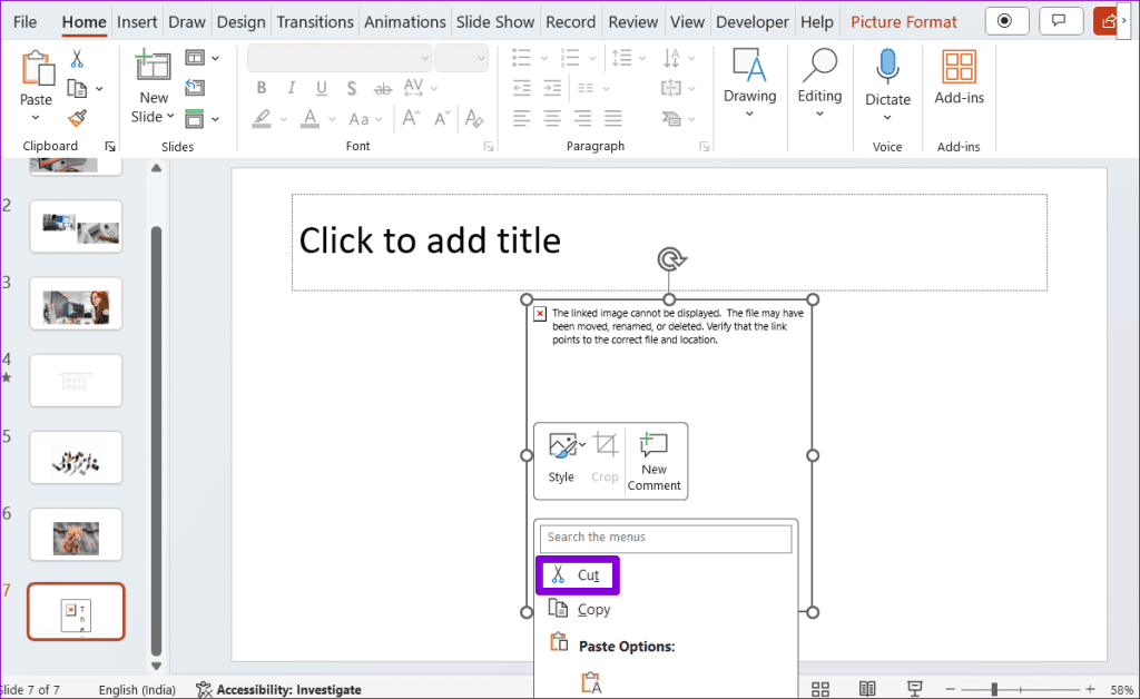 Cut an Image in PowerPoint