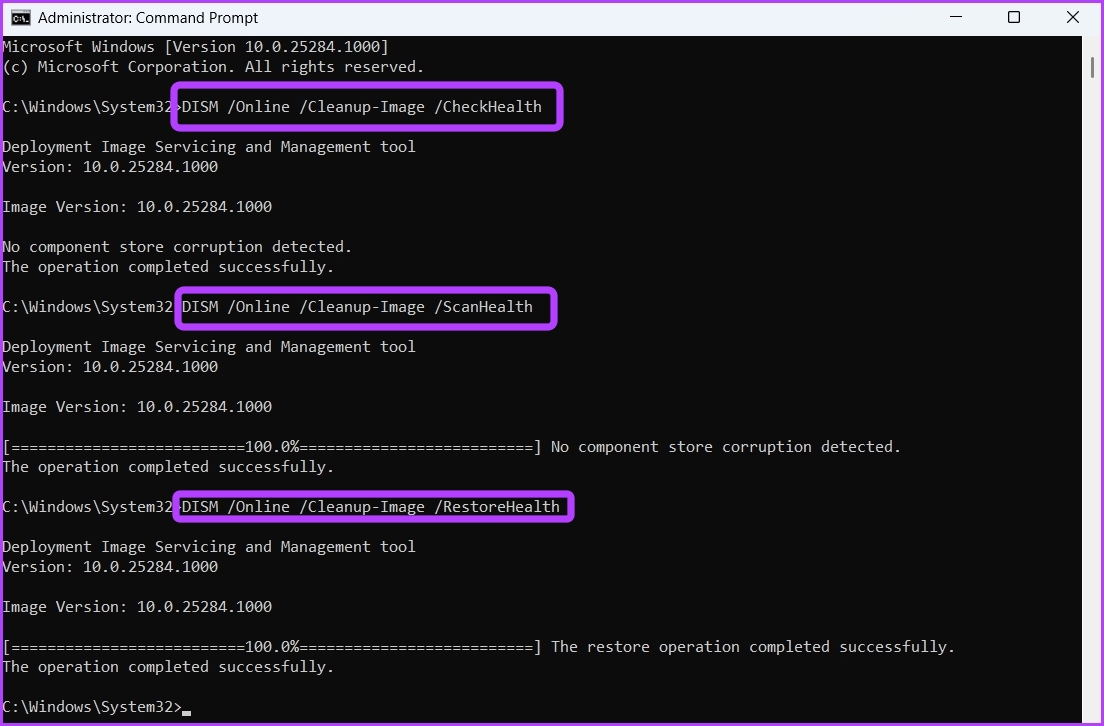 DISM command in Command Prompt