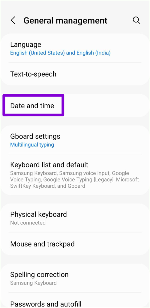 Date and Time Settings on Android