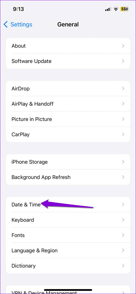 Date and Time Settings on iPhone