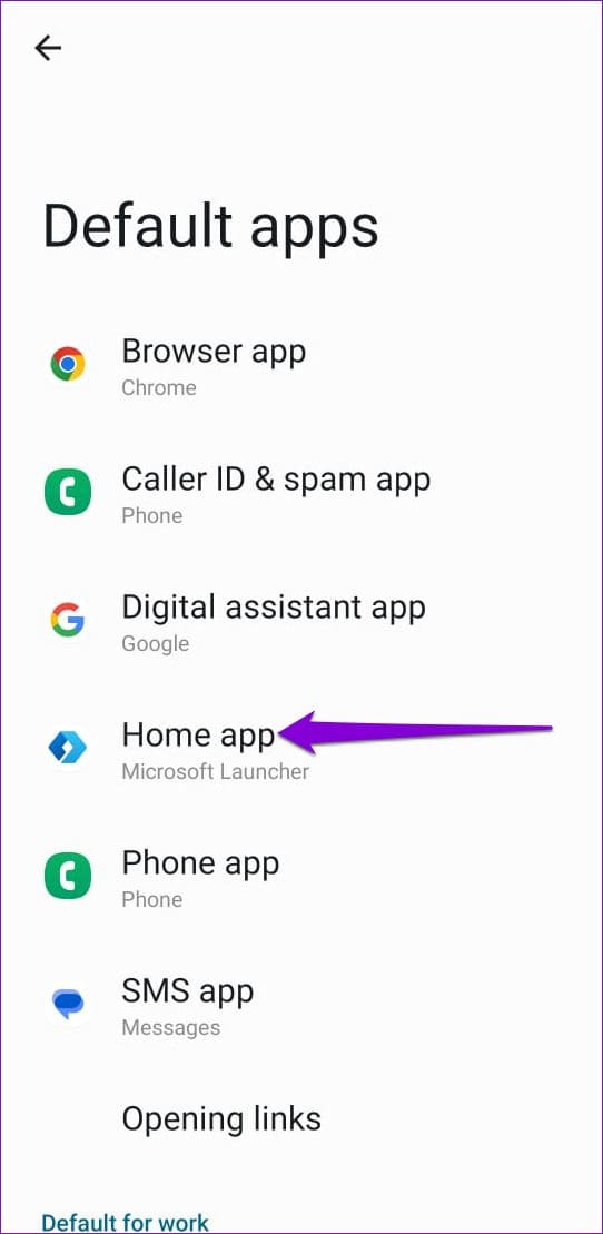 Default Launcher App on Android