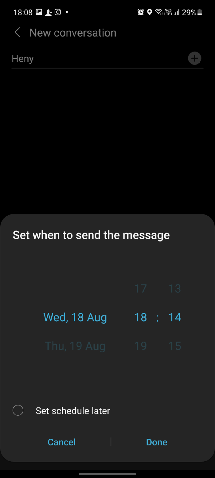 Delayed Message on Samsung Phone