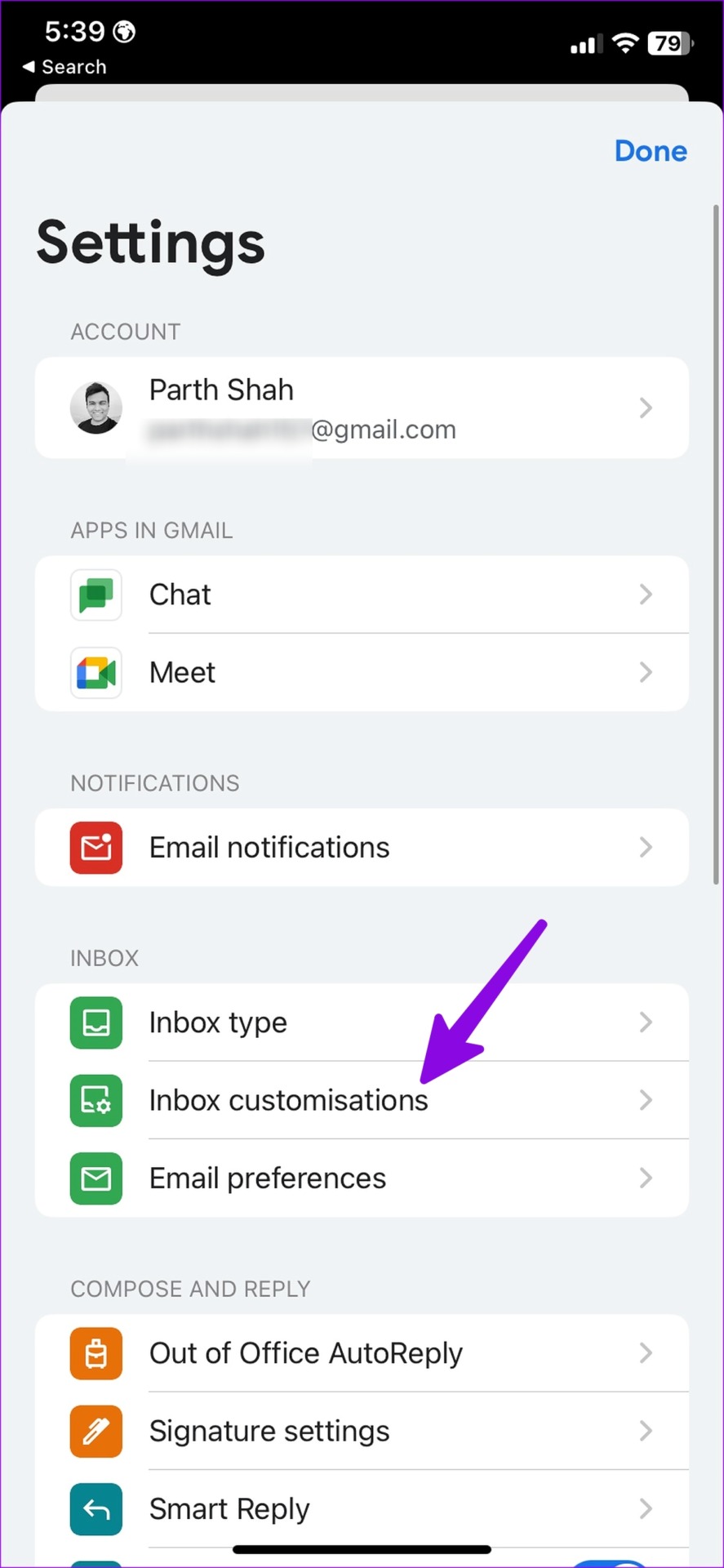open gmail inbox customization
