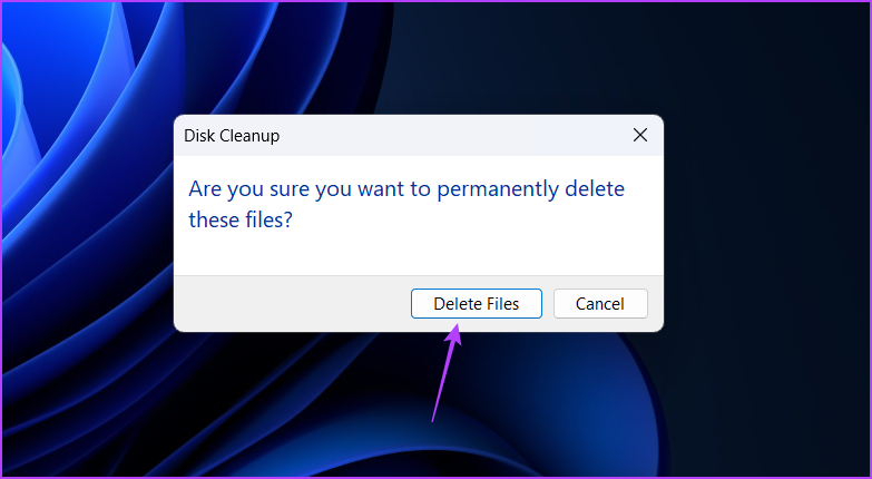 Delete Files option in Disk Cleanup