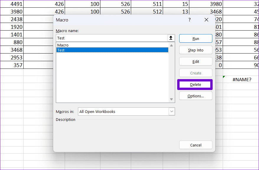 Delete Macros in Excel