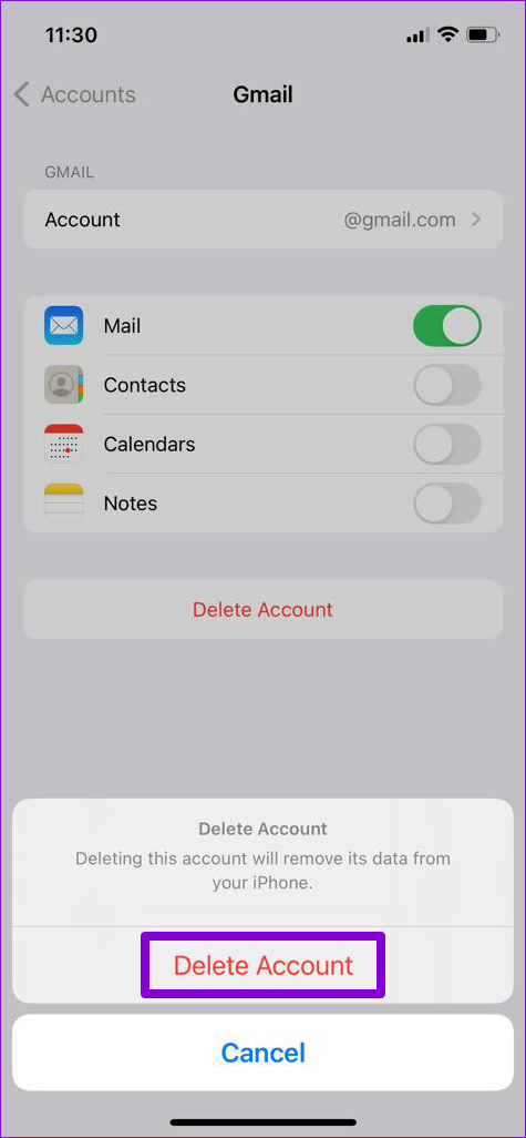 Delete Mail Account From iPhone