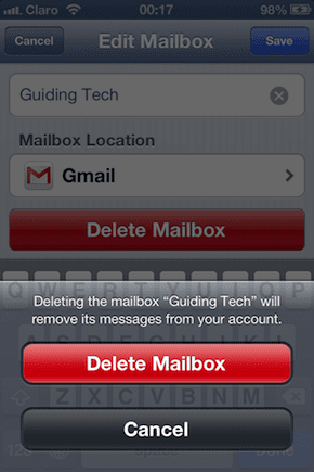 Delete Mailbox Confirm