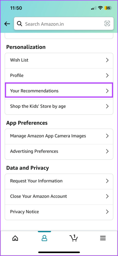 Open Your Recommendations in Amazon app 