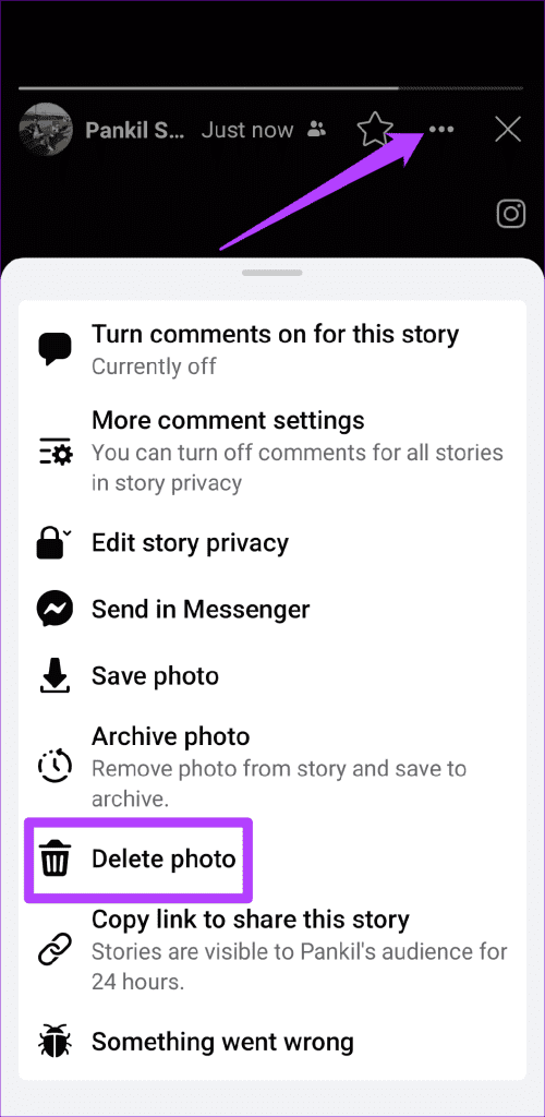 Delete Story From the Facebook App