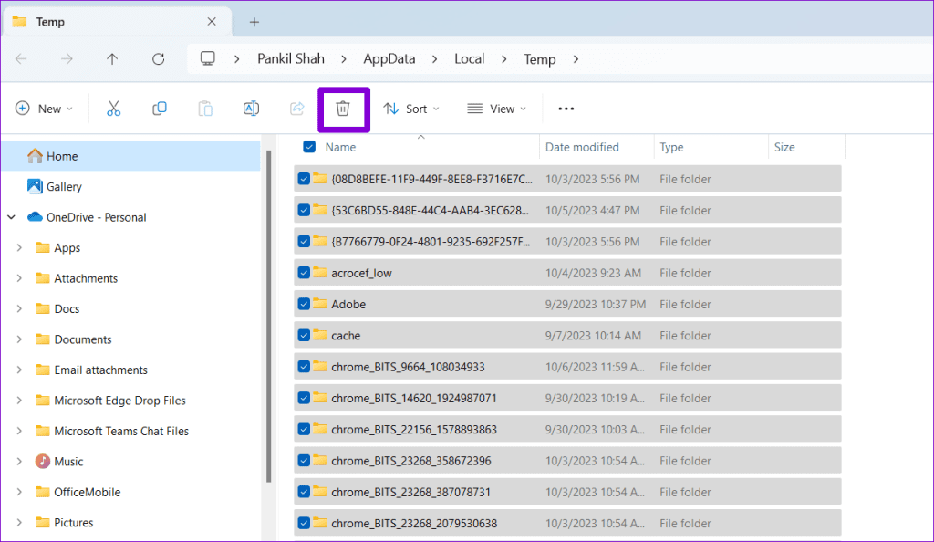 Delete Temp Files on Windows