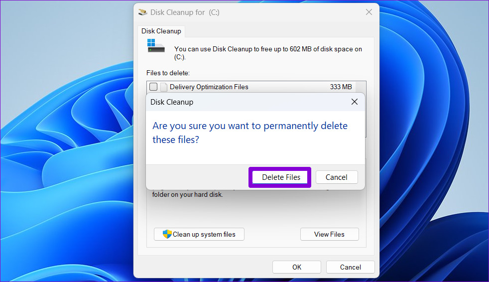 Delete Temporary Files Using Disk Cleanup