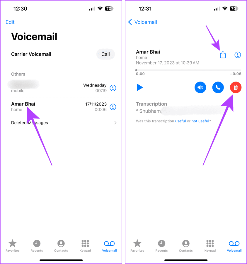Delete Voicemail on iPhone Method 2 1