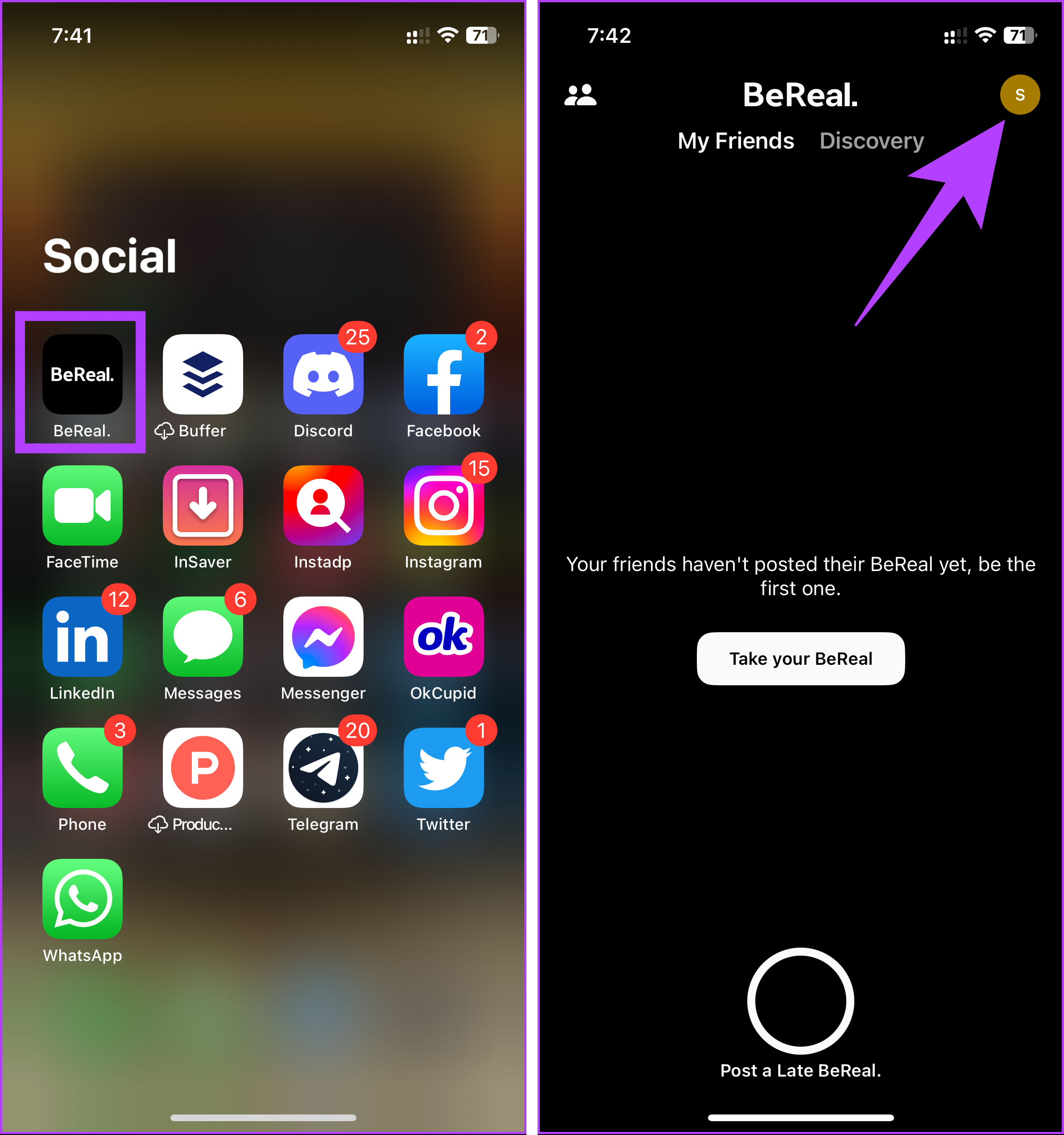 Launch BeReal on your iPhone