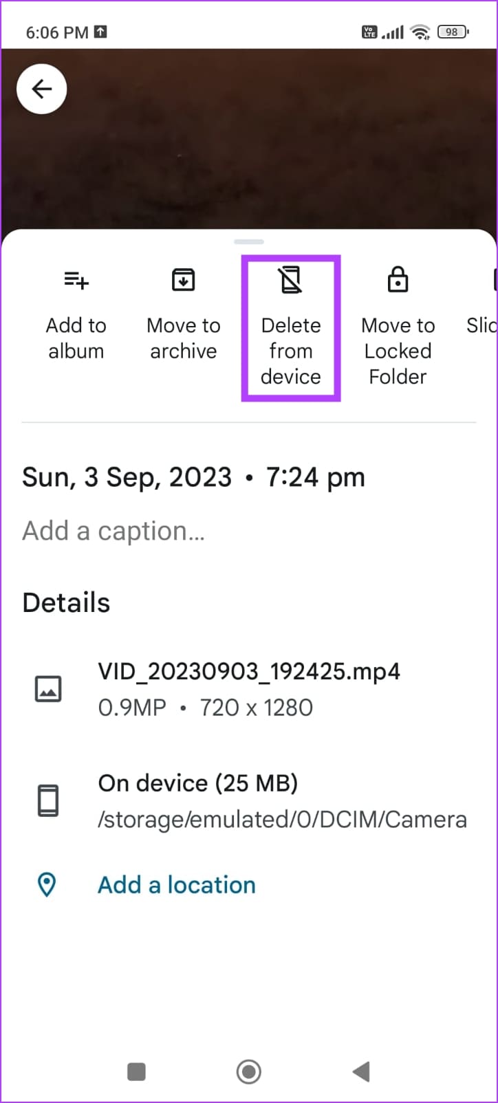 Delete from Device on Google Photos