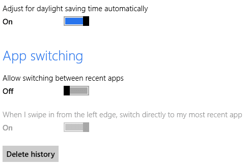 Disable App Switching