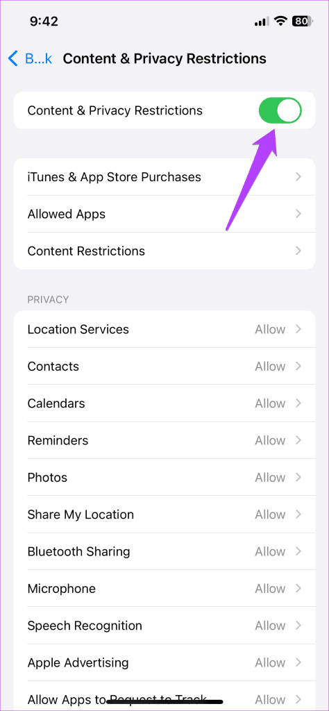 Disable Content and Privacy Restrictions on iPhone 1