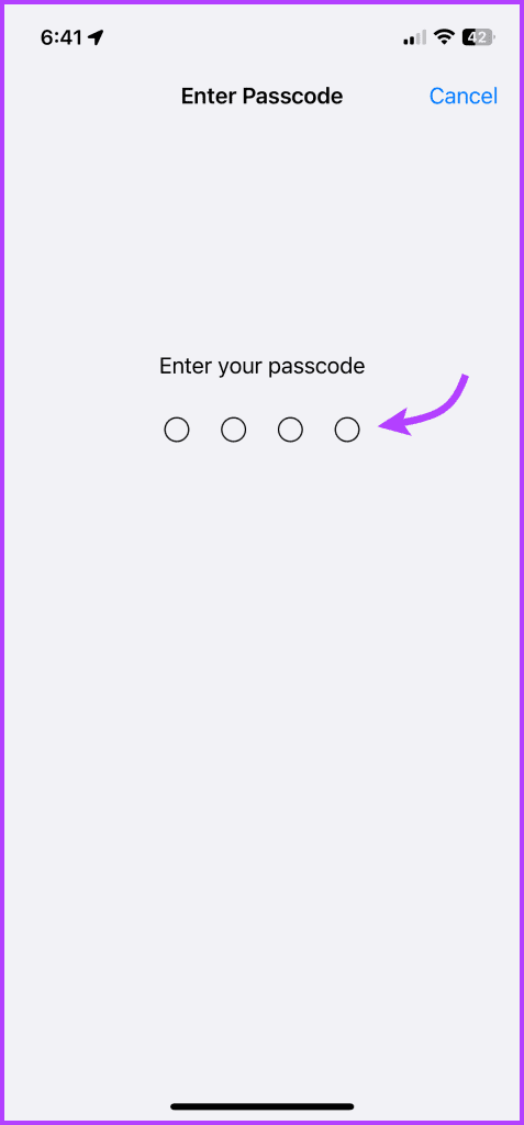 Enter your device passcode