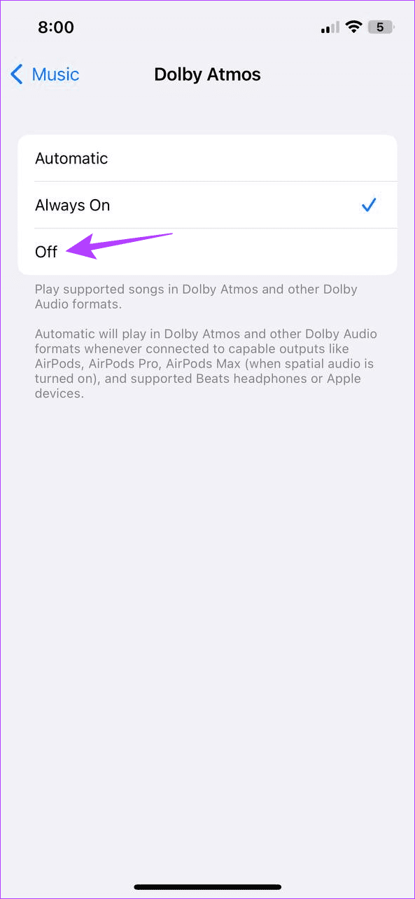 Disable Dolby Atmos