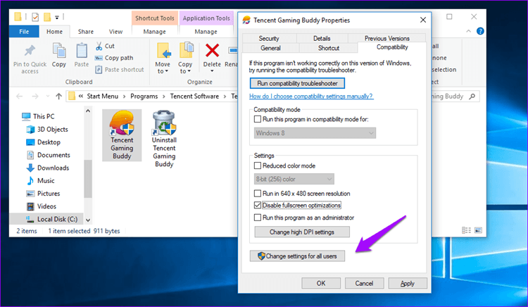 Disable Fullscreen Optimization In Windows 10 10